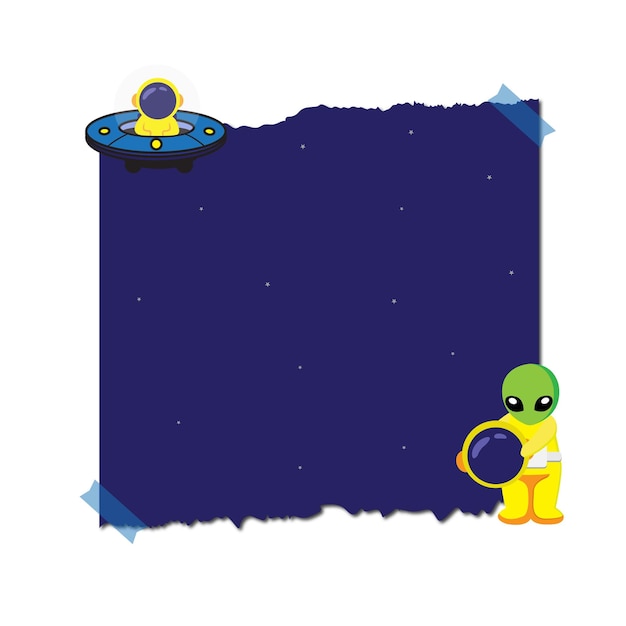 alien astronaut vector cartoon space greeting card