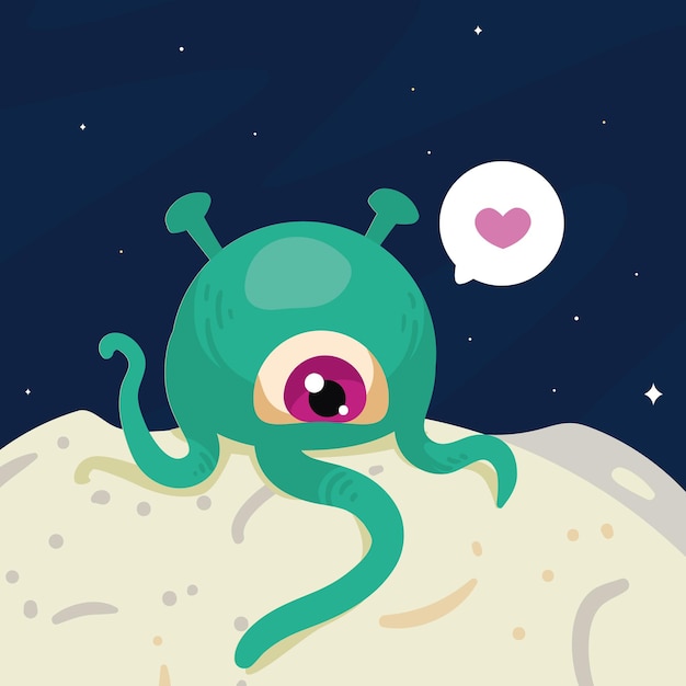 Alien creature in love