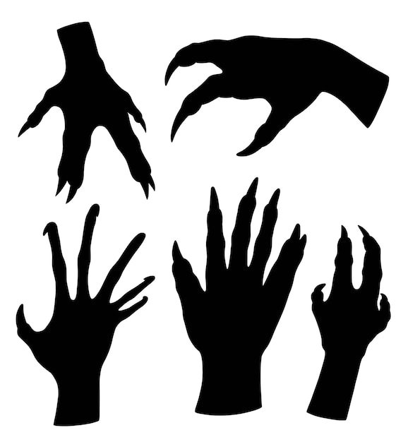 Alien hands gesture sign and symbol silhouette