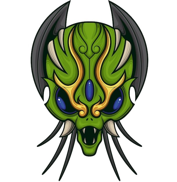 Alien head illustration with premium quality stock vector