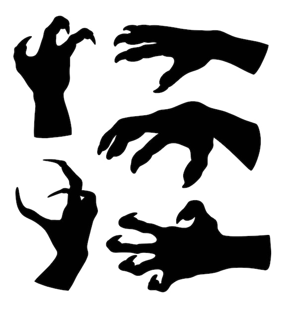 Alien and monster hand silhouette