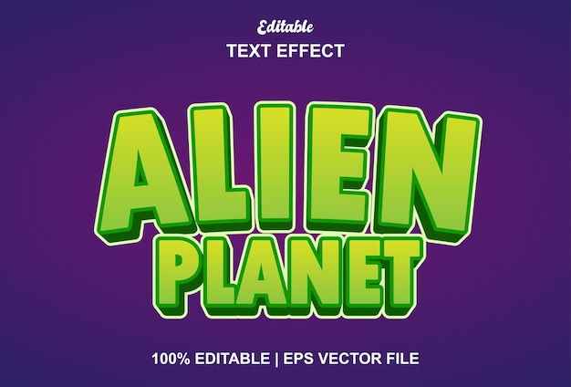 Alien planet text effect with green color editable