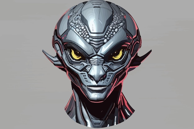 Vector alien reptilian gray color illustration