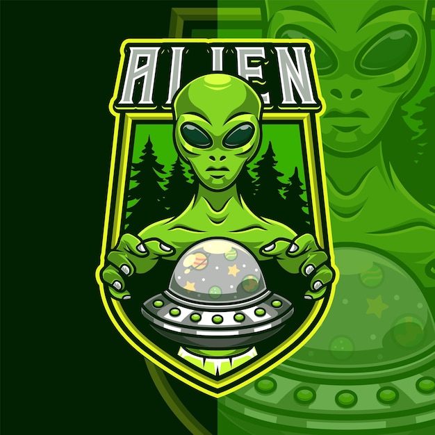 Alien Ufo Mascot Logo Template