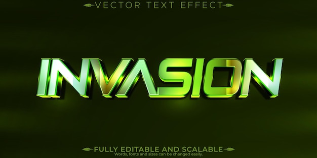 Vector alien ufo text effect editable game and movie text style