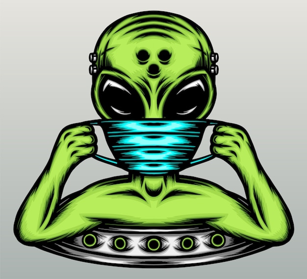 Alien wearing a mask