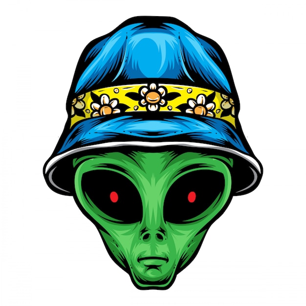 Alien with bucket hat