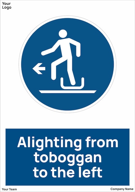 Alighting from toboggan signs symbols standard iso 7010