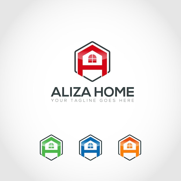 Aliza Home Logo template design Free Vector