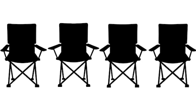 Vector all kind different type of set of camping chair vector silhouette 28