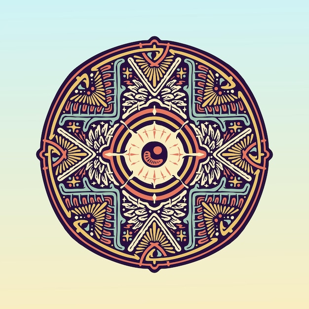 The all seeing eye mandala illustration