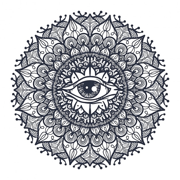 All Seeing Eye in Mandala