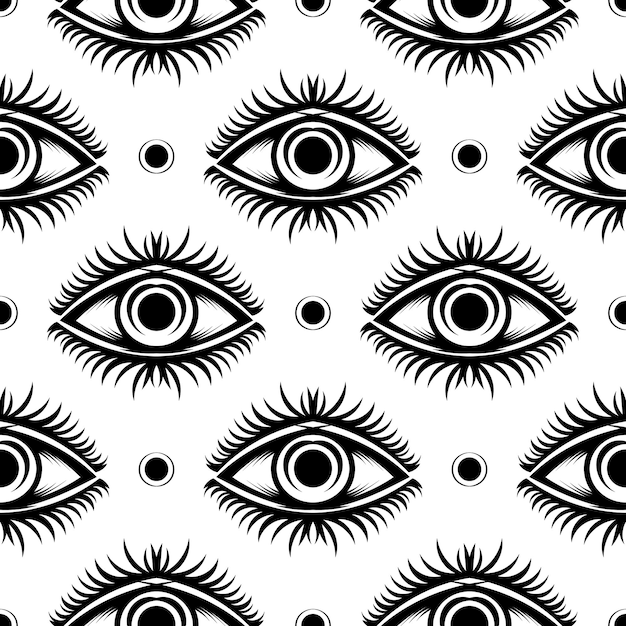 All seeing eye vector seamless pattern Good for covers fabrics postcards and printing Vector illustration