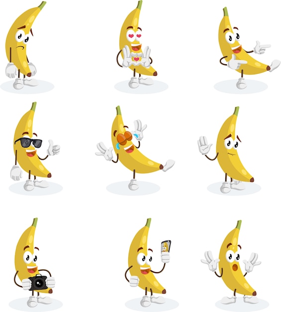 All set Banana logo mascot