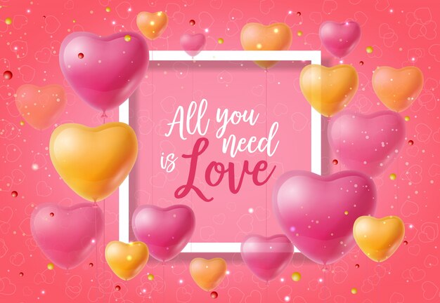 All You Need is Love Poster with Balloons