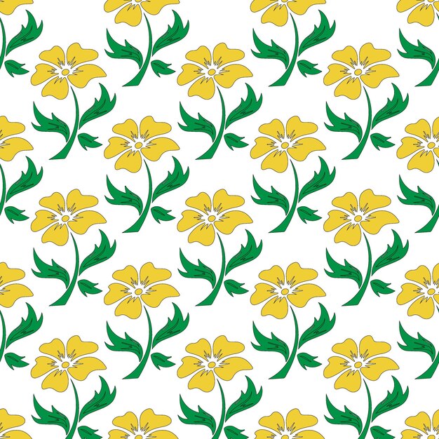 Allamanda flower and leaf Seamless Pattern Design