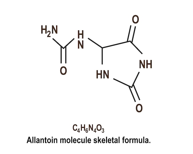 Allantoin molecule skeletal structure formula Vector illustration