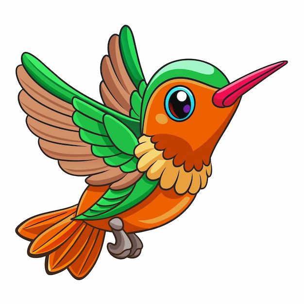 Allens Hummingbird bird walks vector kawaii