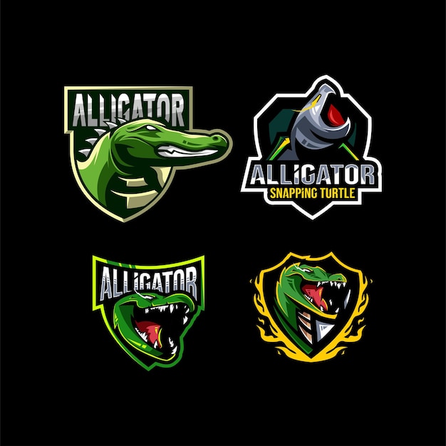 Alligator logo mascot collection design