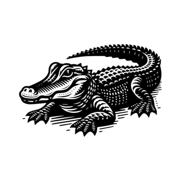 Alligator silhouette vector