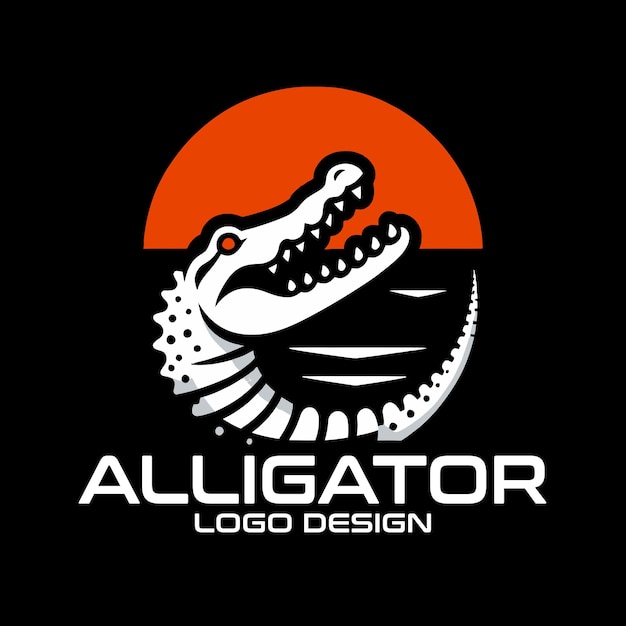 Vector alligator vector logo design