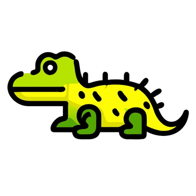 Alligator yellow icon vector illustration