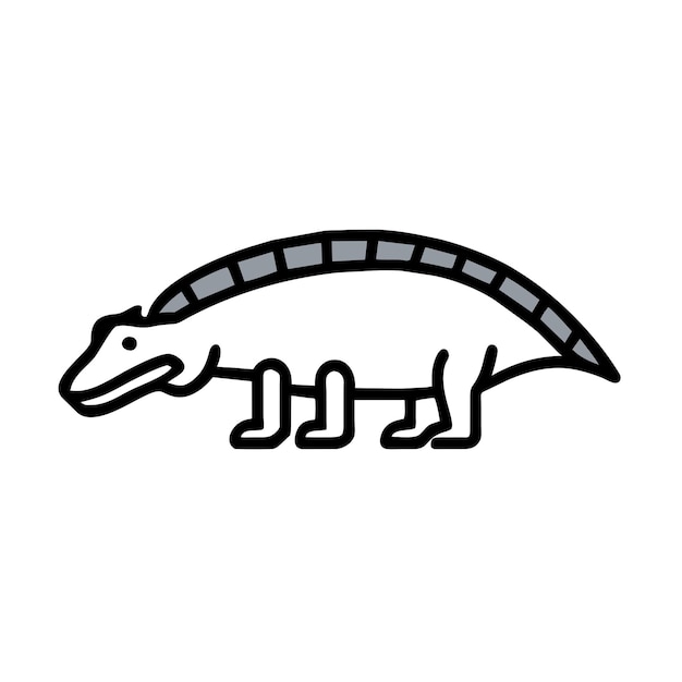 Allosaurus dinosaur grey icon vector illustration