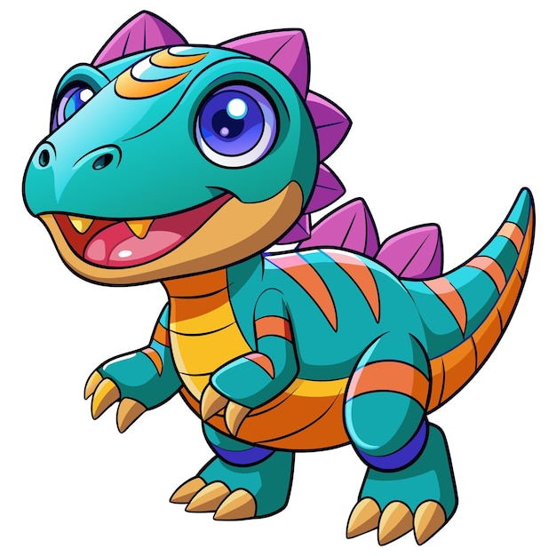 Allosaurus dinosaur lies vector kawaii