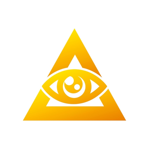 Allseeing eye Golden Pyramid and Allseeing eye Freemasonry Masonic Symbol