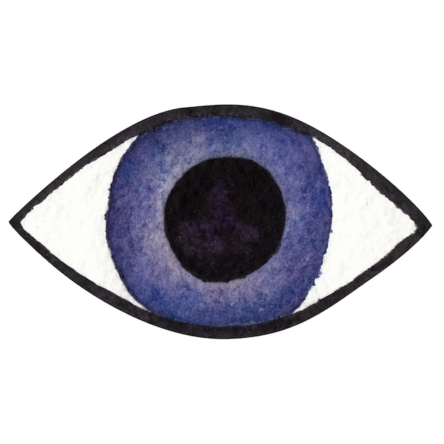 Allseeing eye watercolor element on white background