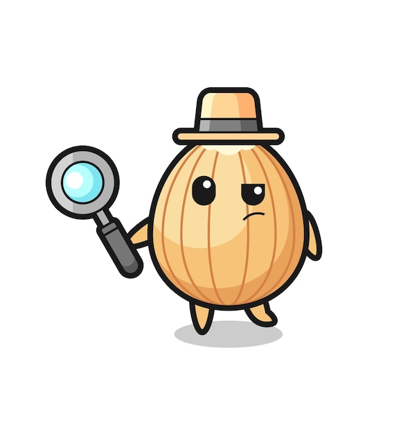 Almond detective character is analyzing a case