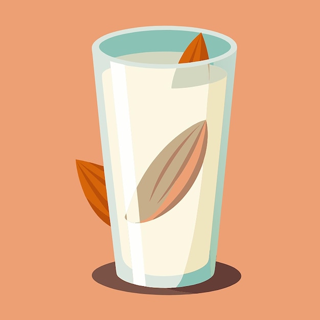 Vector almond milk food vector illustration