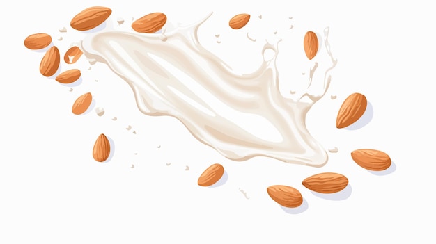 Vector almond milk splash concept with motion blur