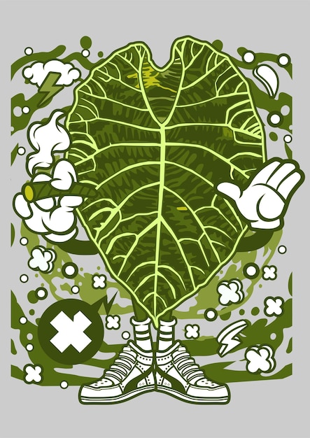 Alocasia Watsoniana Plant Cartoon Character