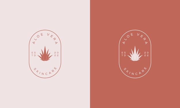 Aloe Vera botanical badge logo