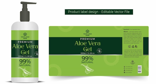 Vector aloe vera gel label design template download aloe vera gel drink bottle label design