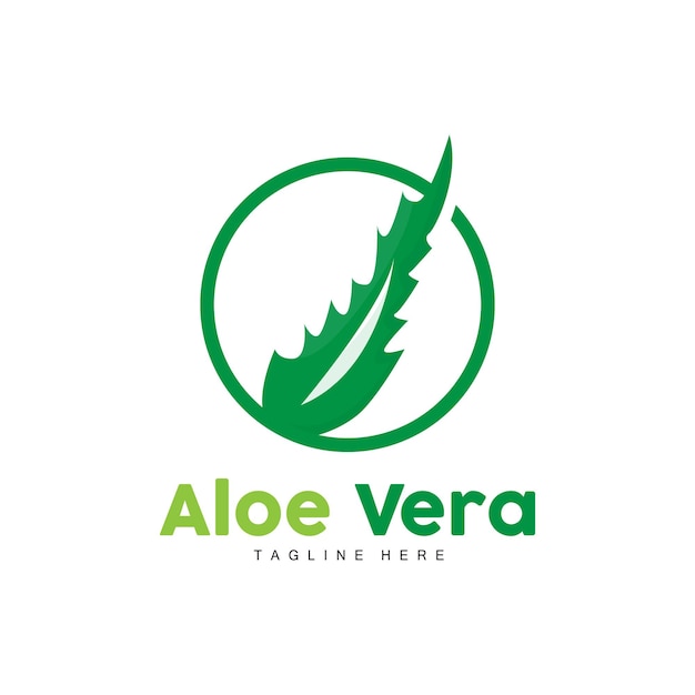 Aloe Vera Logo Green Plant Design Traditional Medicine And Skin Care Plant Vector Hair Care Symbol Icon Illustration