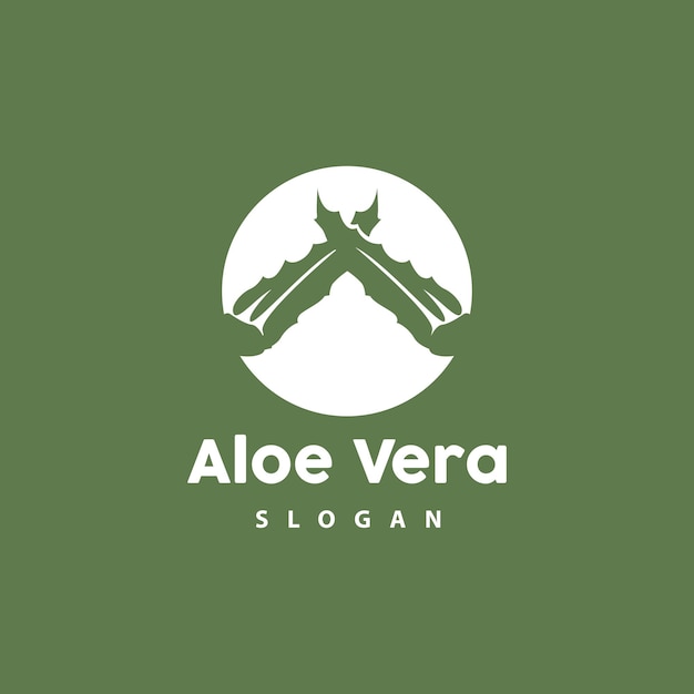 Aloe Vera Logo Herbal Plant Vector Illustration Symbol Icon Simple Design