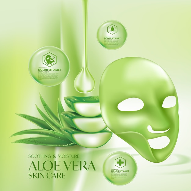 Aloe vera realistic plant skincare cosmetic