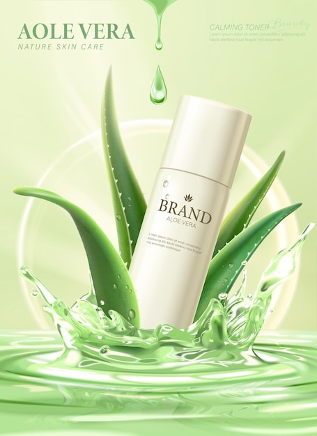 Aloe Vera skincare product ad