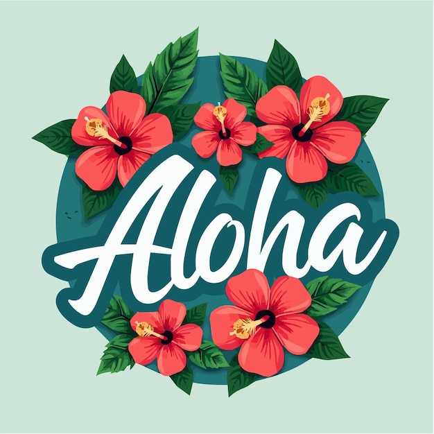 Vector aloha hawaii tshirt design vector illustration