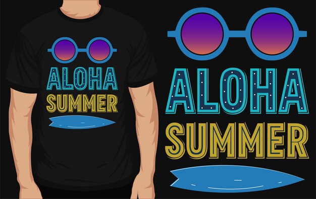 Aloha summer typography tshirt design