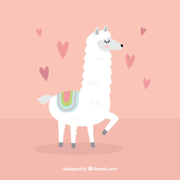 Alpaca background with love concept