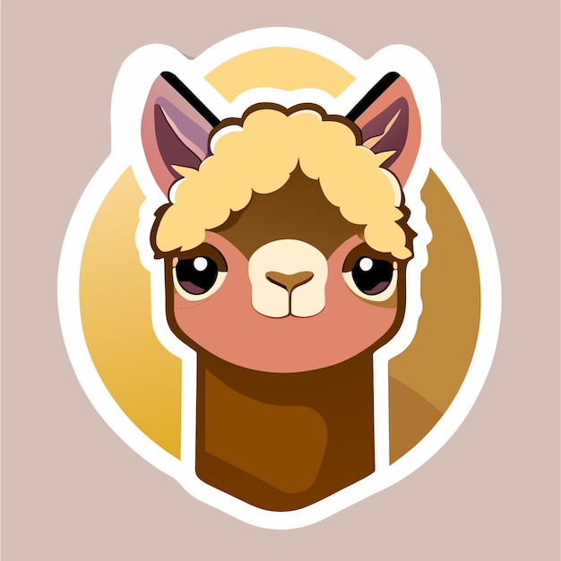 Vector alpaca hand drawn flat stylish cartoon sticker icon concept isolated illustration