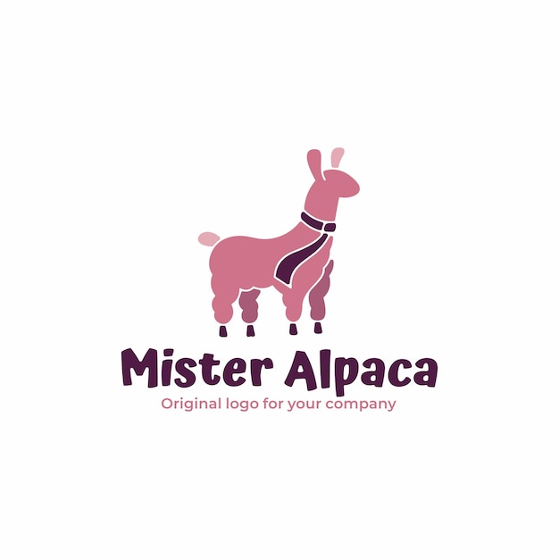 Alpaca logo design templte