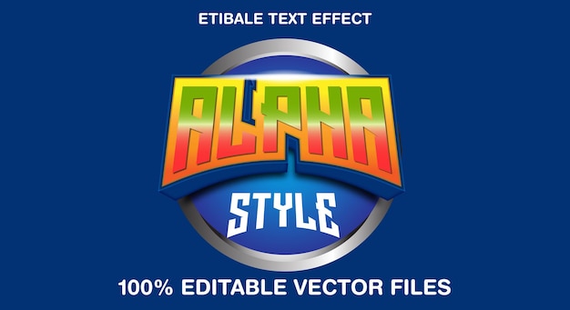 Alpha Style 3D editable text effect template