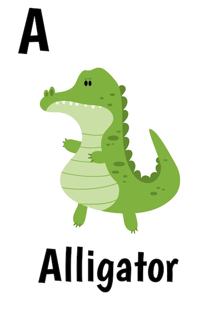 Alphabet animal cards for kids