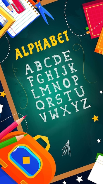 Alphabet on blackboard