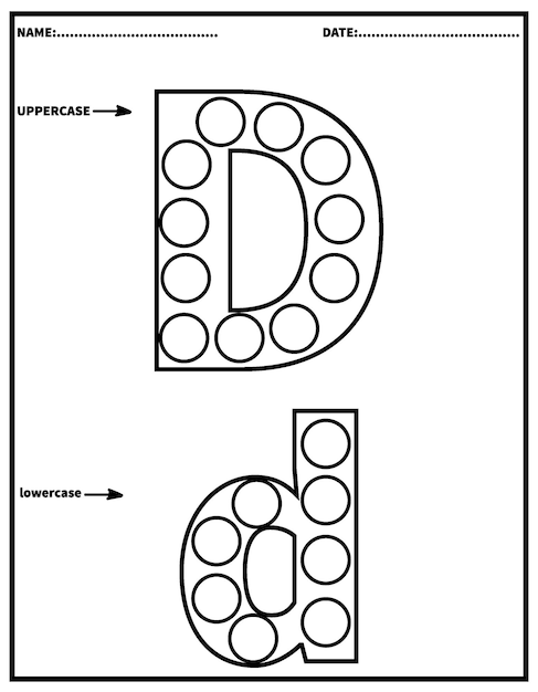 Alphabet Dot MarkerDab The Dot Activity Printable WorksheetsKindergarten Coloring Pages