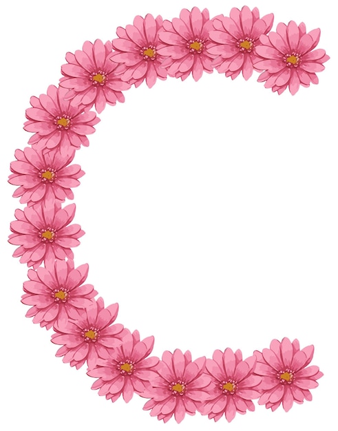 Alphabet Floral Font C Alphabet Vector flower font